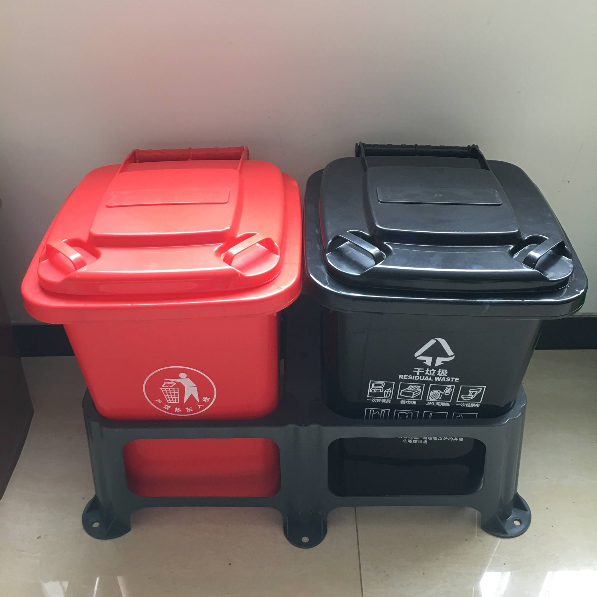 批发上海干湿分类垃圾桶户外环卫加厚120升240l升脚踏塑料垃圾桶