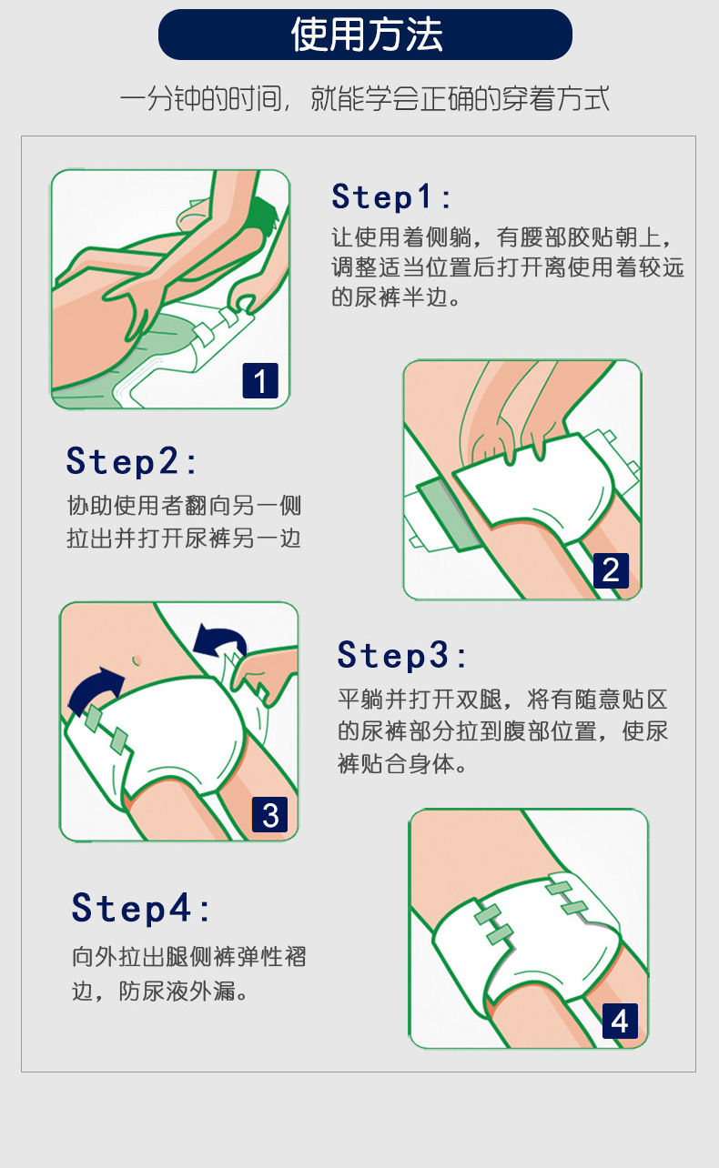 老来福成人护理垫老人一次性成人男女纸尿裤老人护理尿裤夜用型