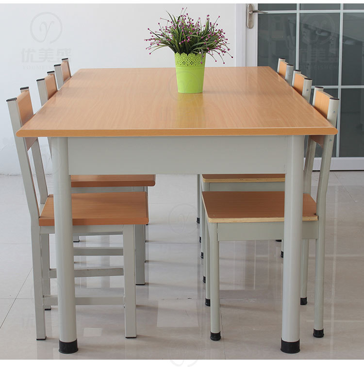 钢木阅览桌图书馆学生简约阅览桌学校阅览室图书阅览桌椅批发定制