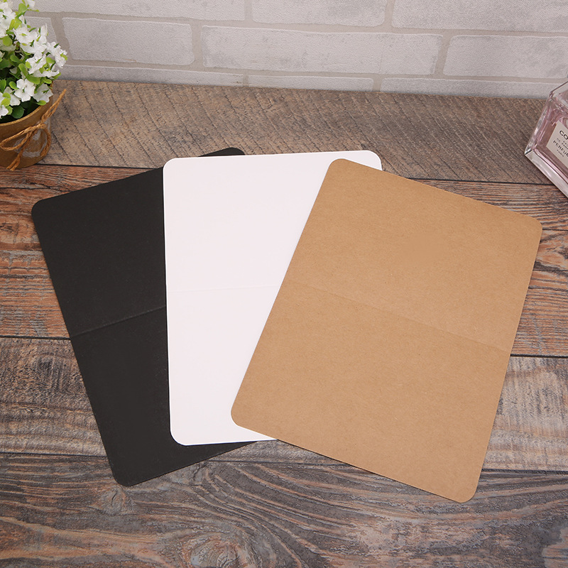 生日礼物留言卡韩国创意单色圆角牛皮纸卡片空白卡片英语单词卡片