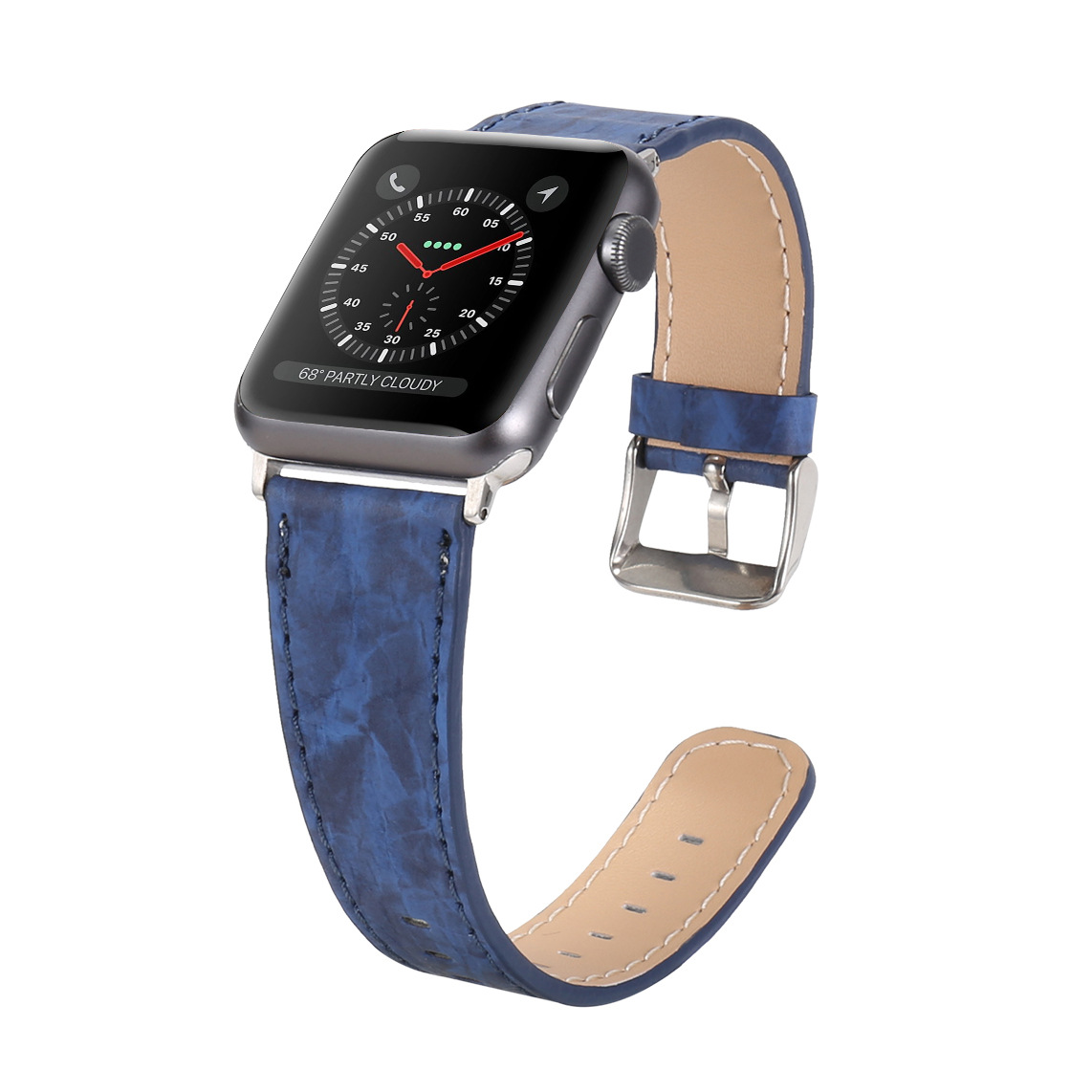 适用apple watch1/2/3/4/5代苹果手表表带真皮iwatch海石特色新款