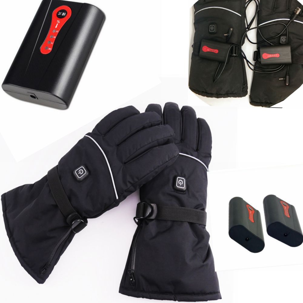新款亚马逊充电37v电池发热户外手套锂电池三档加热手套