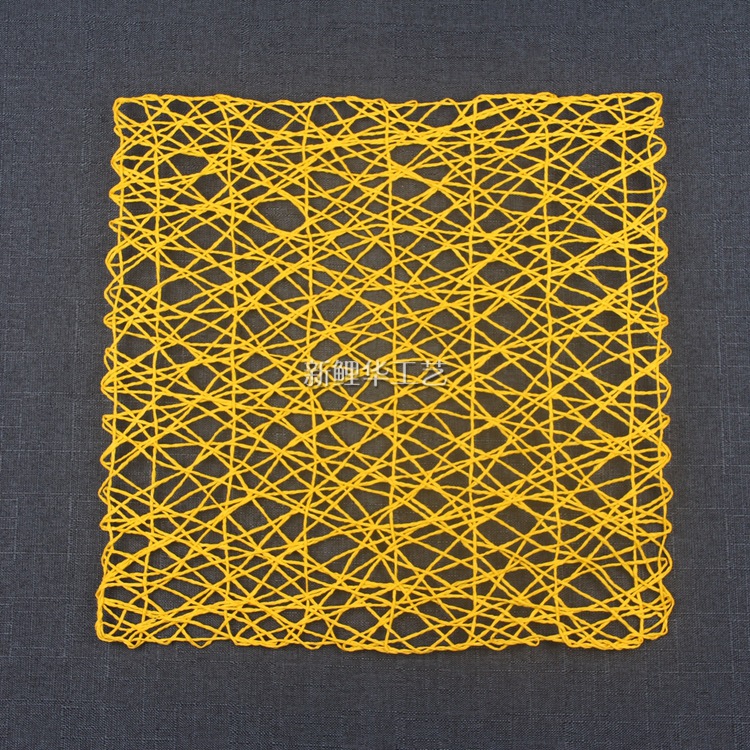 正方形纸绳餐垫 幼儿园装饰作品展示贴diy手工背景布纸绳编织挂饰