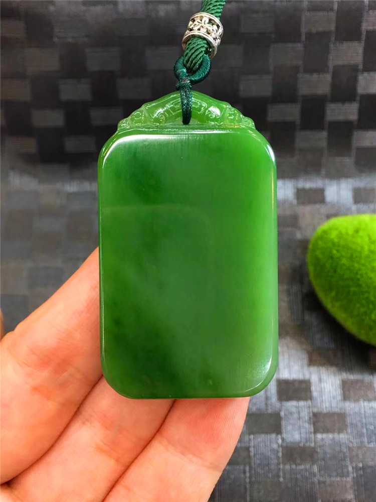 新疆和田碧玉平安无事牌玉牌吊坠玉佩挂件男女()
