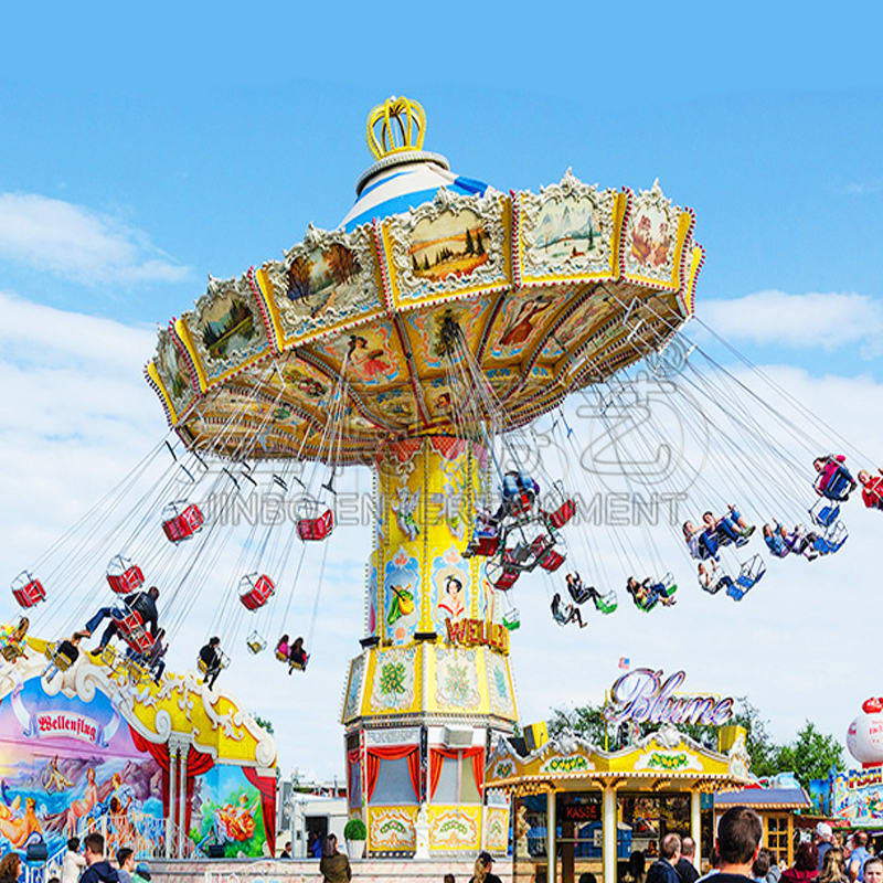 大型游乐场设备36座豪华飞椅户外大型游乐设备飓风飞椅摇头飞椅