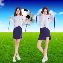 韩版劲舞比赛服啦啦队少女啦啦操团体操套装裙足球健美DS舞台演出