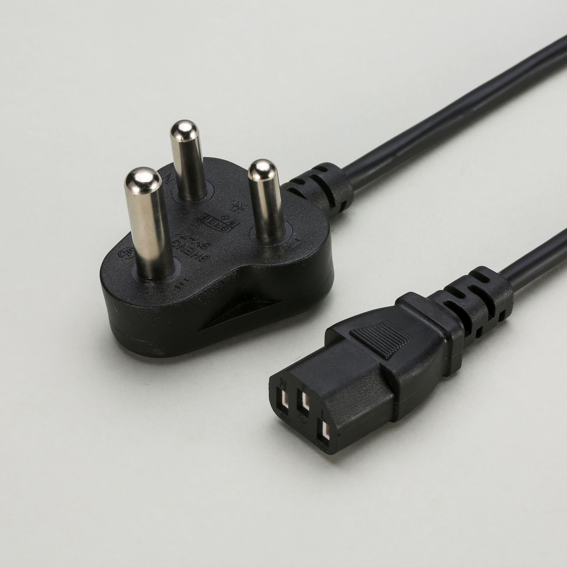 大南非三插电源线 厂家直销中东印度0.75平方1.5米品字尾电源线