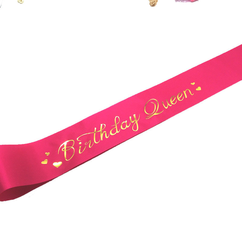 Exclusive for Cross-Border New Gilding Birthday Brithday Queen Single Layer Satin Shoulder Strap Ceremonial Belt