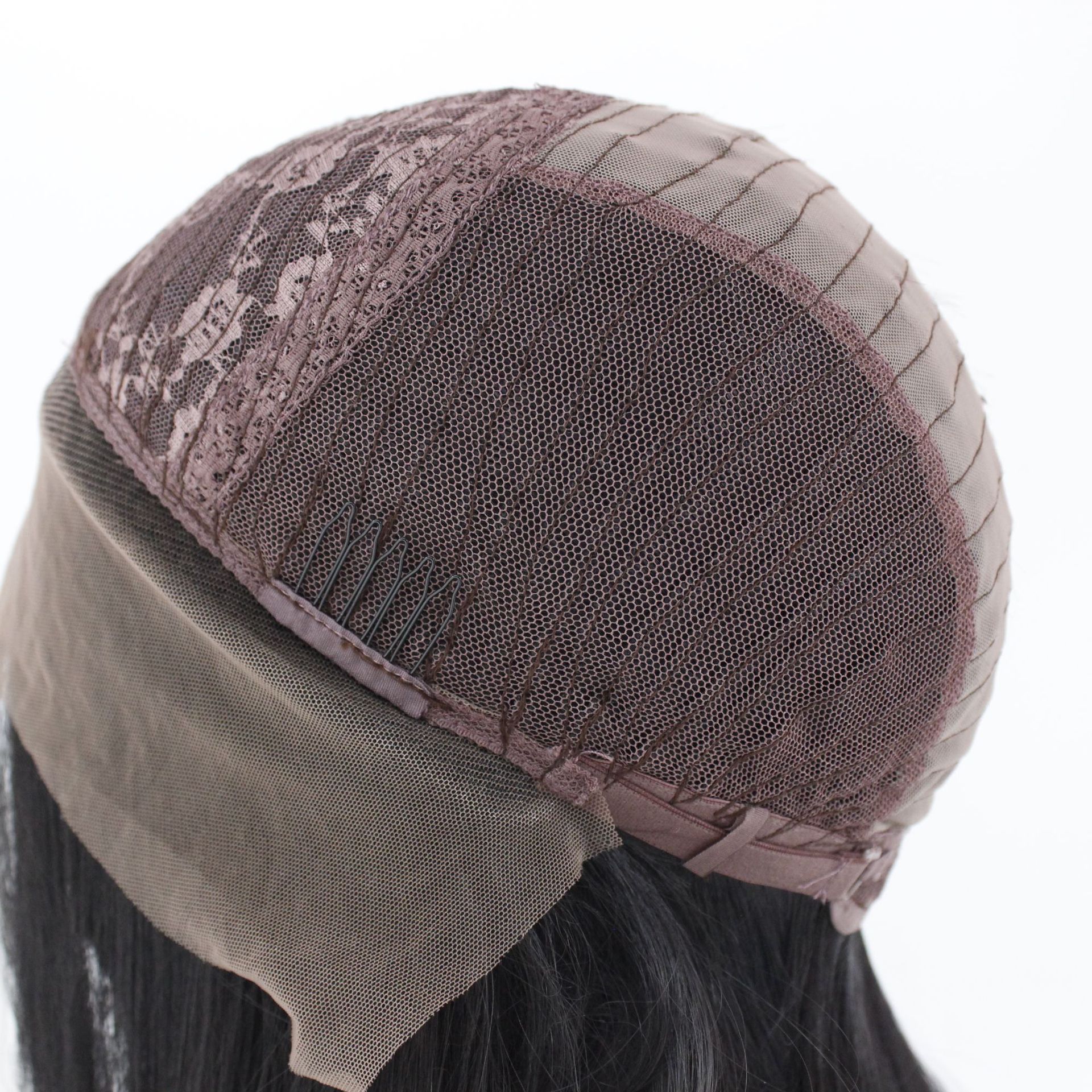 左分小手钩头套 经典黑色顺直发化纤小蕾丝假发 厂家直销热卖款式