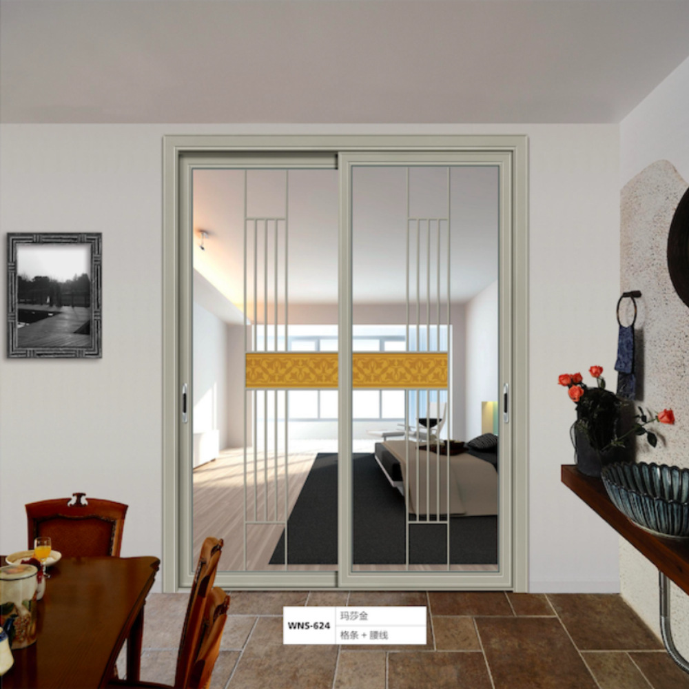 2阳台推拉门 家用时尚推拉门 三轨带纱窗双包边