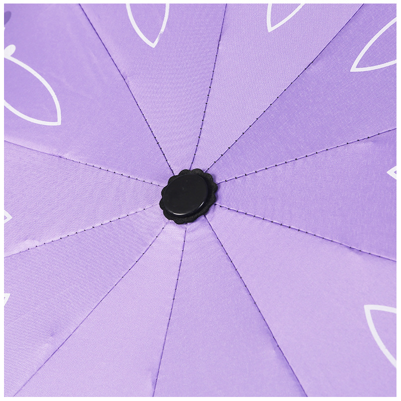 10 Bone Vinyl Parasol Sunny and Rainy Dual-Use Good-looking & UV Protection Multicolor Sun Umbrella Triple Folding Umbrella Wholesale