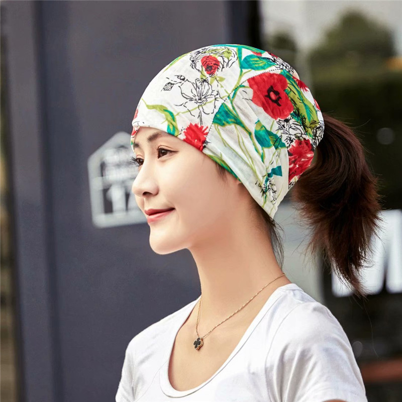 头巾女百搭头巾发带简约潮流青年漏辫子帽子女冬包头帽月子帽