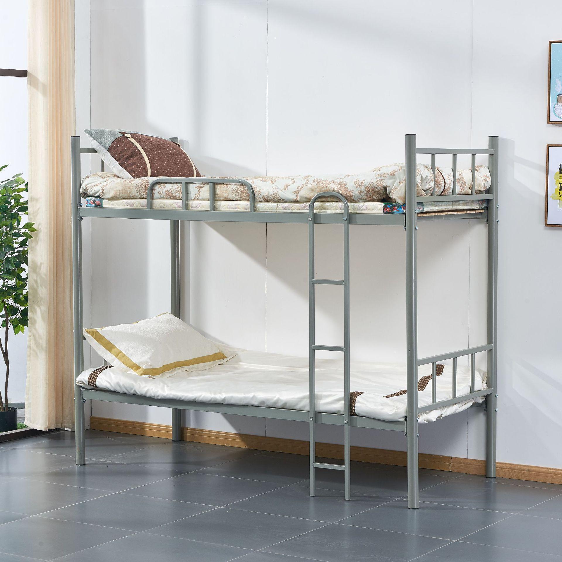 厂家批发学生上下铺铁架床双层高低铁架床员工宿舍工地上下铺铁床