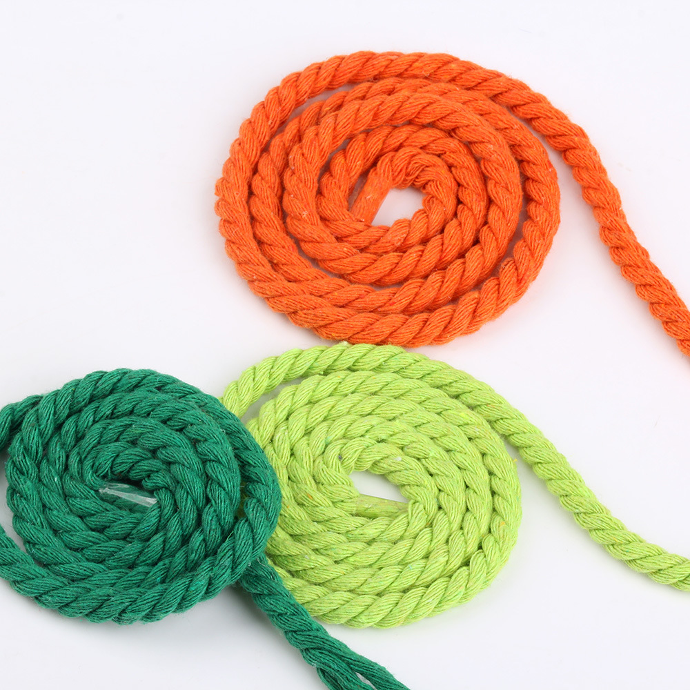 幼儿园手工diy编织绳 5mm粗彩色棉绳 5毫米粗三股彩色棉绳 13款色