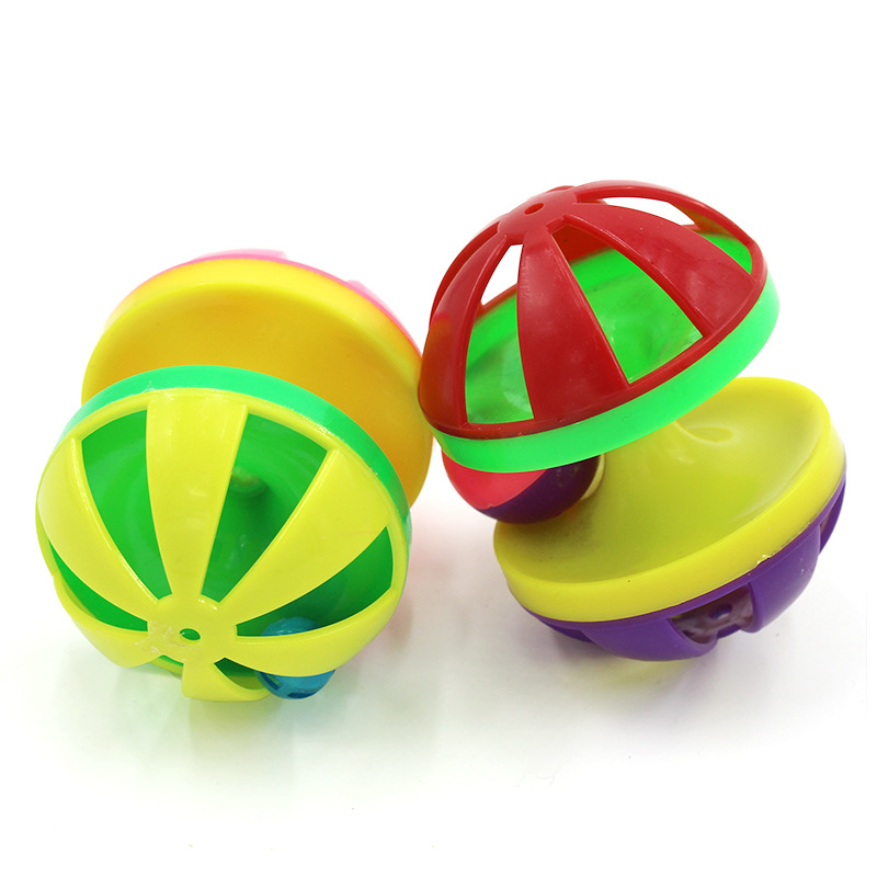 滚珠式旋转球 猫咪玩具 滚地铃铛球发声互动玩具训练宠物用品批发