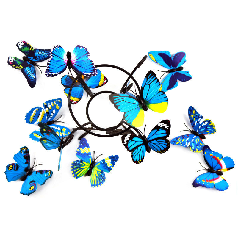 7cm Single Layer Color Separation Simulation Three-Dimensional Butterfly Cross-Border Supply Wedding Celebration Decoration Wall Stickers Clothes Accessories Factory Direct Sales