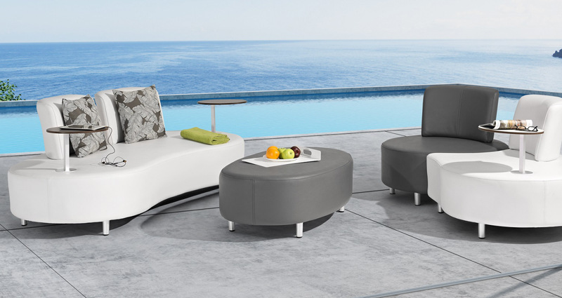 铭田mt户外软包沙发座椅高性能皮革 防水不霉变 户外面料 户外皮