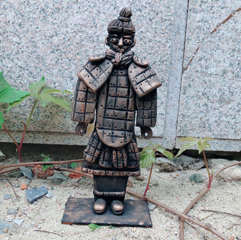 【兵马俑】创意手工diy 白胚绘画粘土底板 送教程