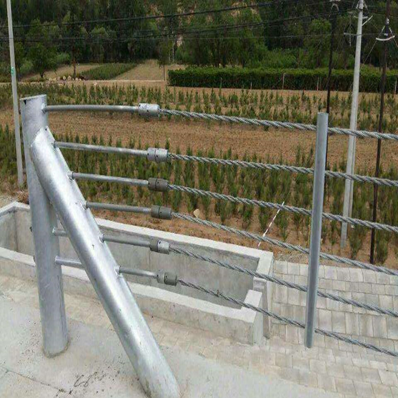 ab级高速公路钢索护栏 热镀锌缆索钢丝绳护栏 山路景区钢索防护