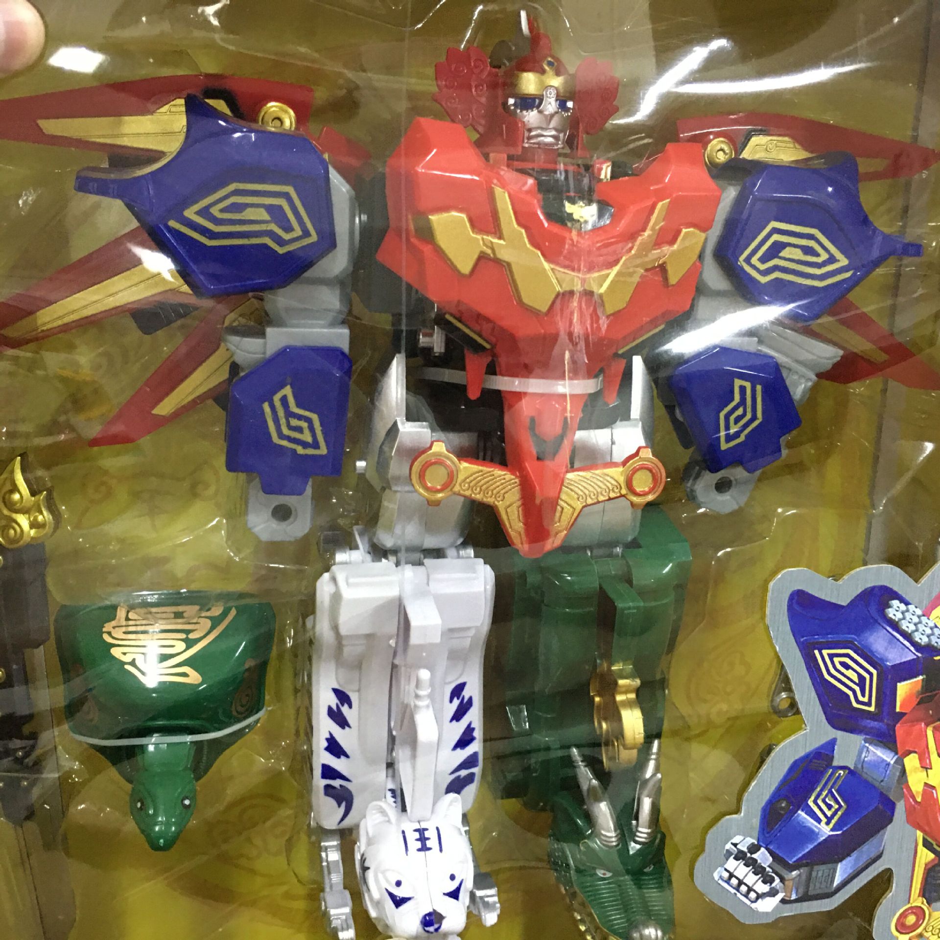 达力正版神兽天神青龙再现玩具金刚地兽儿童益智变形五合体礼盒装