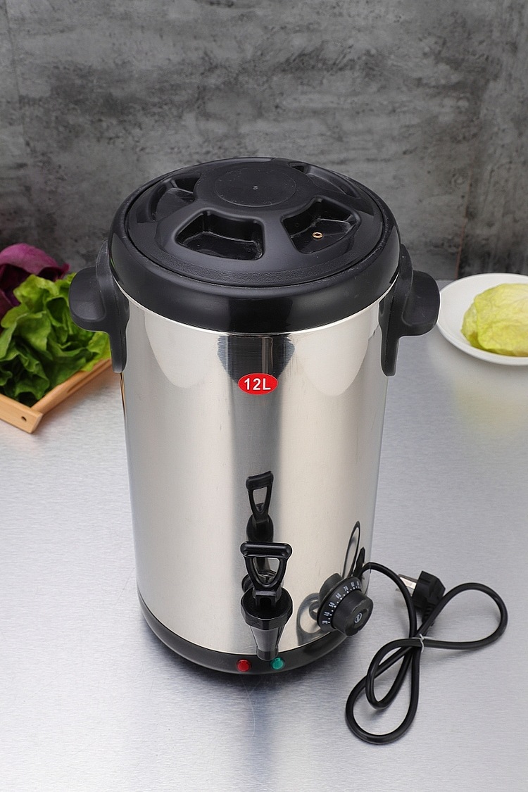 商用电热奶茶桶双层保温桶不锈钢开水桶大容量10l-12l厨房设备