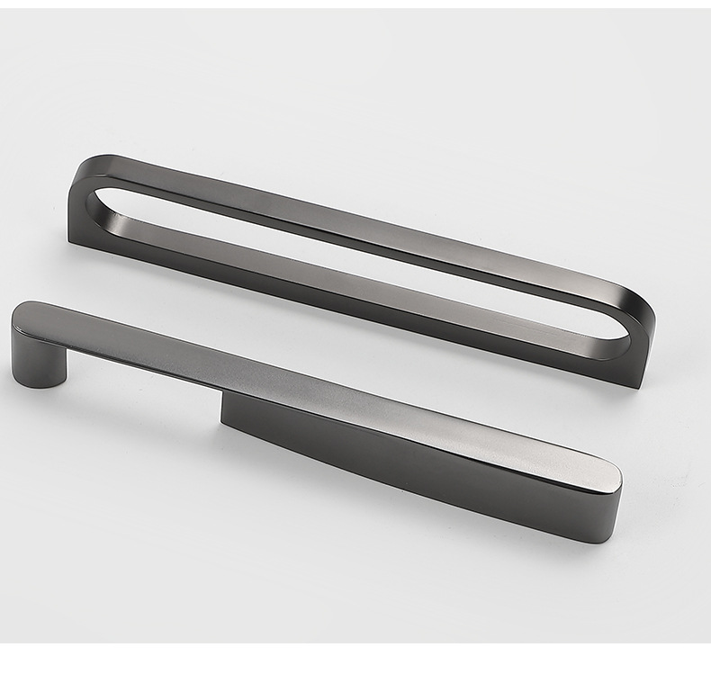 现代时尚简约衣橱柜门枪灰色实心拉手酒柜鞋柜门抽屉家具五金把手