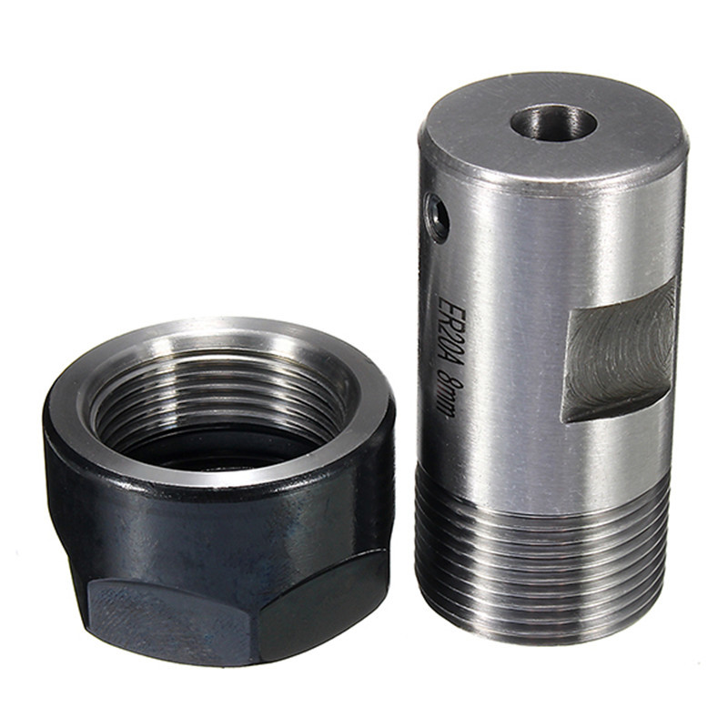 8mm 电机轴连接套钻夹头 延长杆er夹头 直柄加长杆