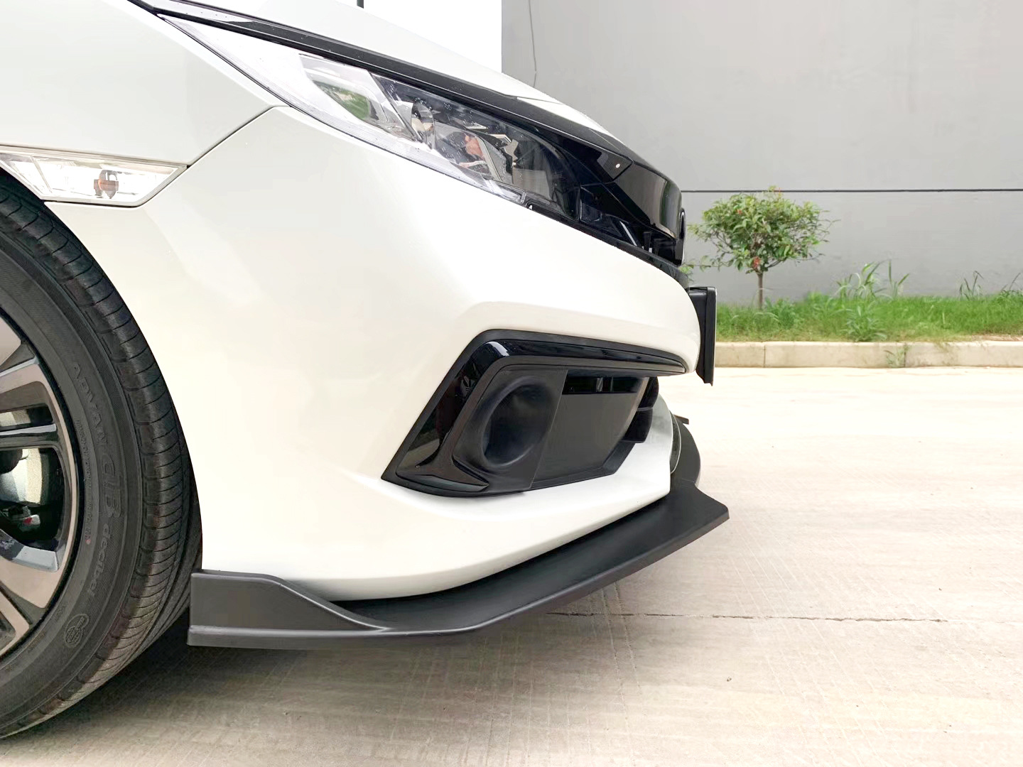 16款本田思域改装前铲大包围侧裙扰流板前唇耐磨防撞新思域前包围