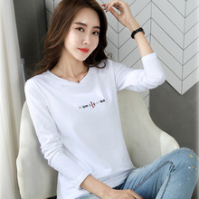 2022春季新款韩版宽松长袖T恤女士优质棉时尚休闲打底衫上衣