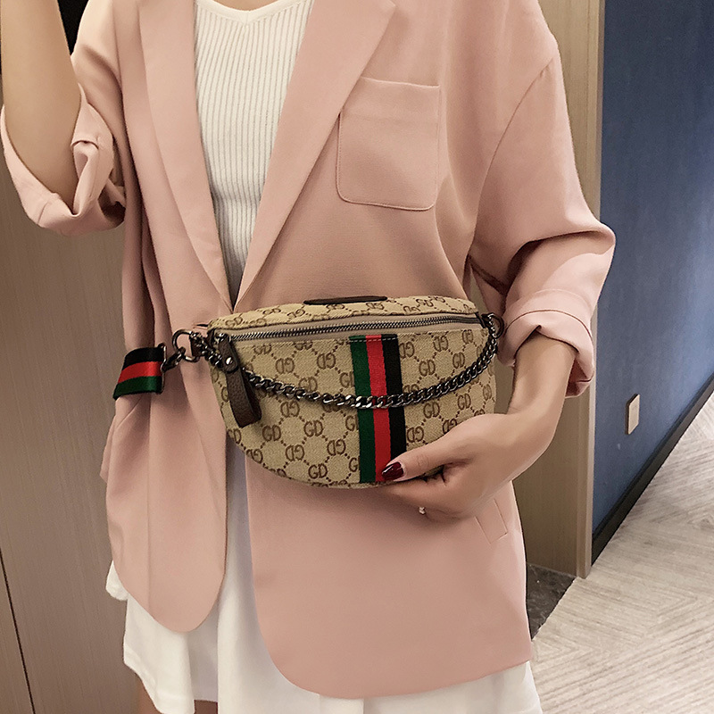 欧美2019新款胸包女斜挎包包单肩运动尼龙背包腰包百搭女士胸前包