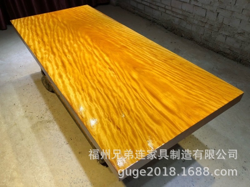 奥坎胡桃木大板茶桌实木原木书桌黄花梨办公台餐桌面巴花巴西花梨