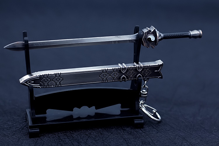 中国古剑武器 百里屠苏焚寂剑 带鞘兵器 合金模型 摆件挂饰 17cm