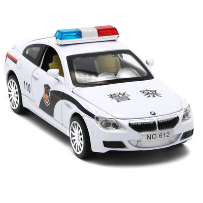 仿真1:32警车回力车可开门声光儿童玩具车汽车模型热销现货批发