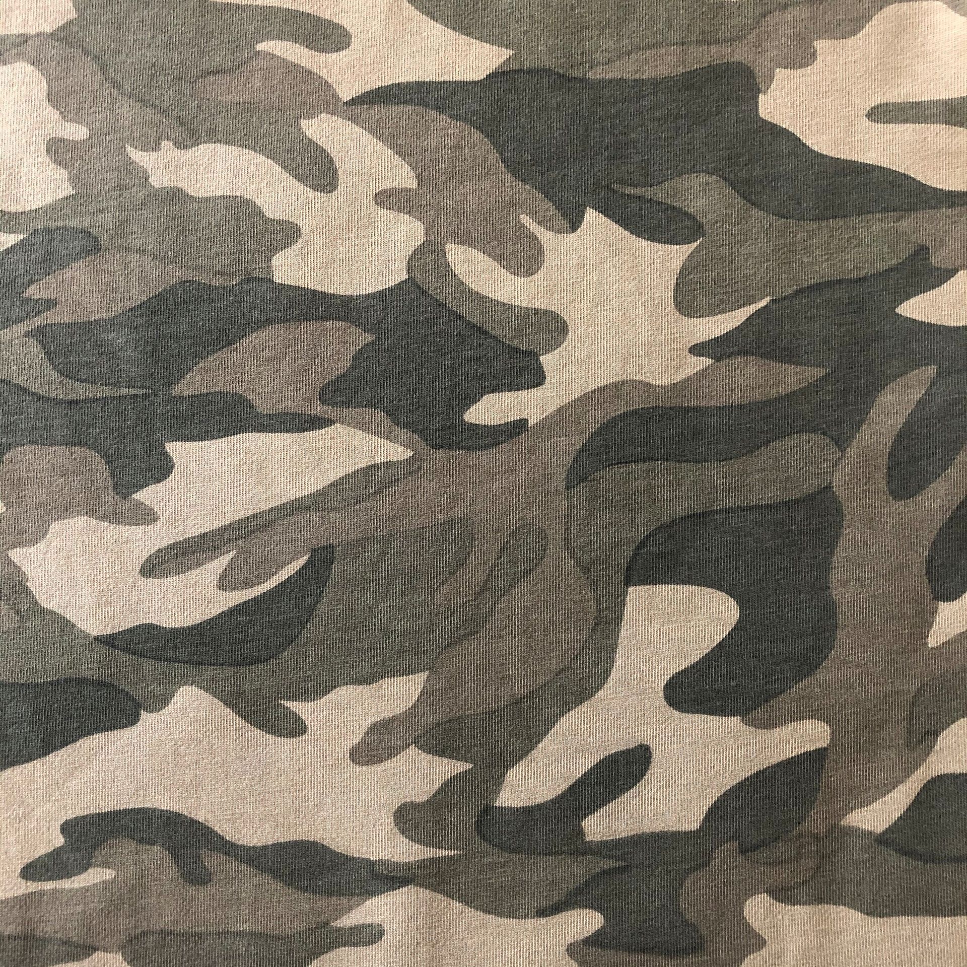 全棉毛圈迷彩印花