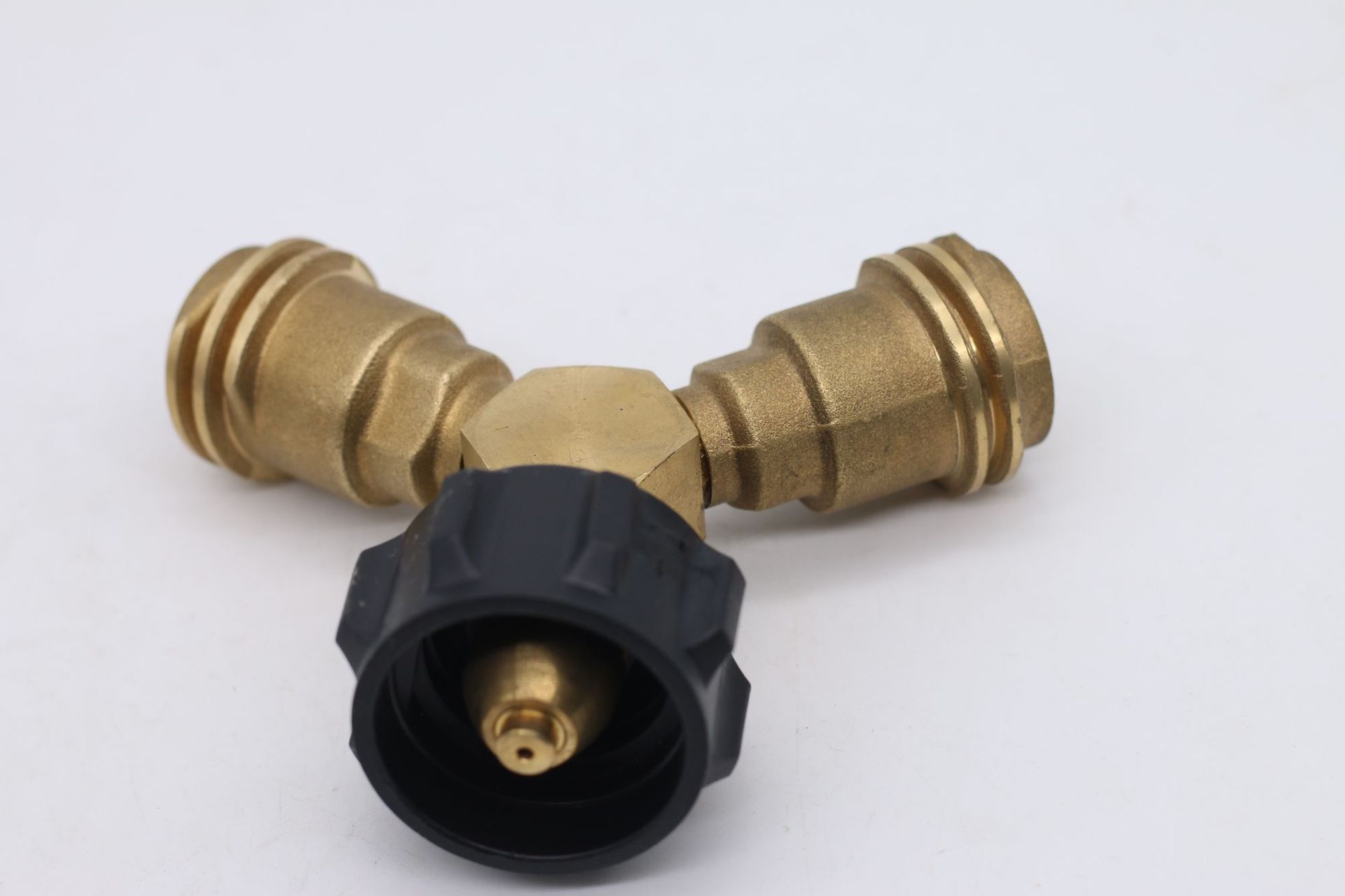 北美燃气丙烷转换充气接头压力表气罐接头组合黄铜y型pol手轮