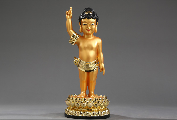 批发九龙浴佛浴佛太子佛佛像摆件树脂浴佛节用品释迦牟尼太子佛像