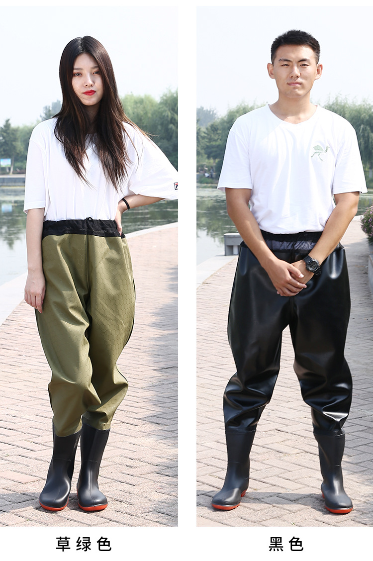 厂家直供加厚半身齐腰下水裤尼龙防水户外捕鱼下水裤钓鱼裤批发