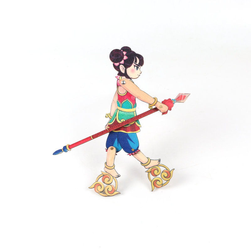 手动木质皮影 西游记哪吒动感皮影 儿童地摊玩具木偶皮影工艺品