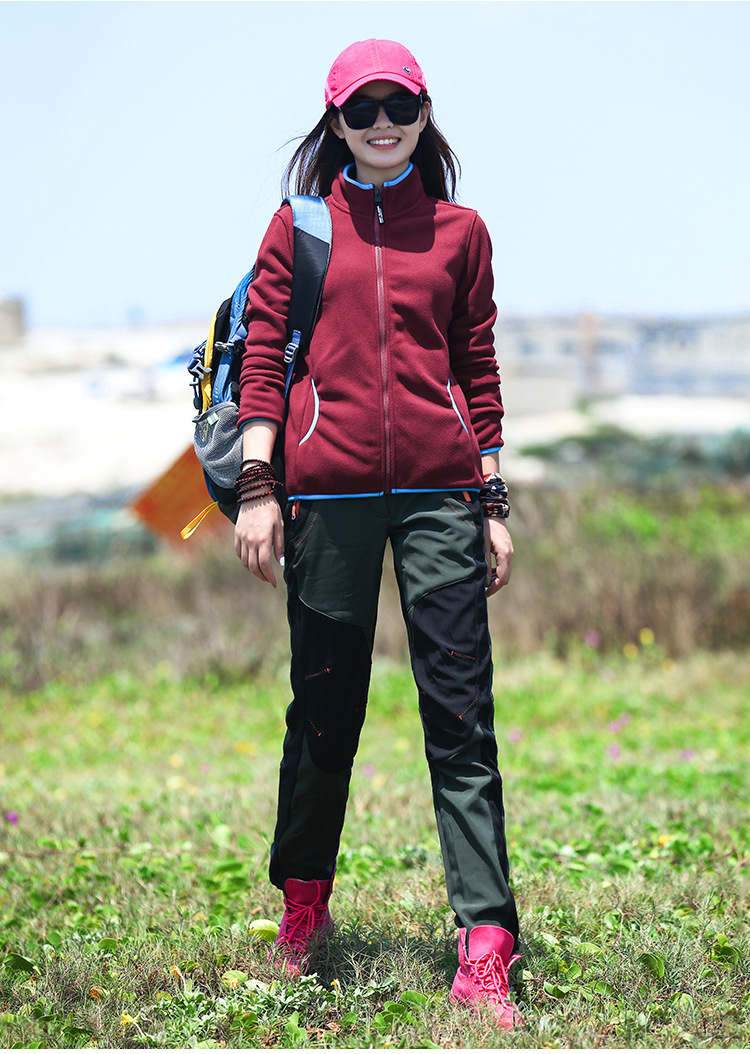艾踄者秋冬季户外抓绒衣女摇粒绒开衫纯色外套徒步登山冲锋衣内胆