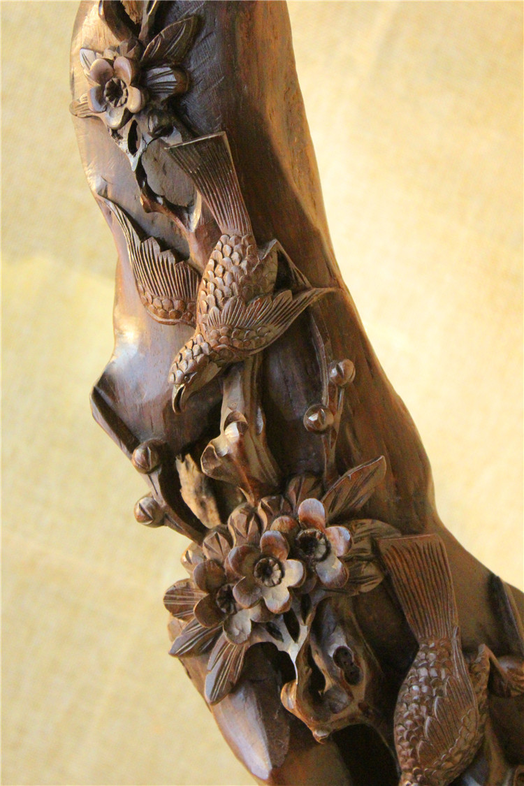 老挝大红酸枝木欢天喜地55x15x63cm5.1kg (5)