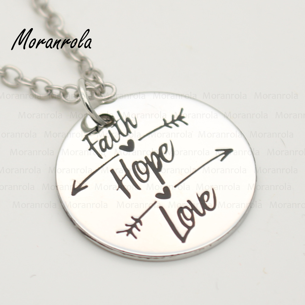 跨境速卖通亚马逊eaby刻字"faith hope love"信仰鼓舞项链