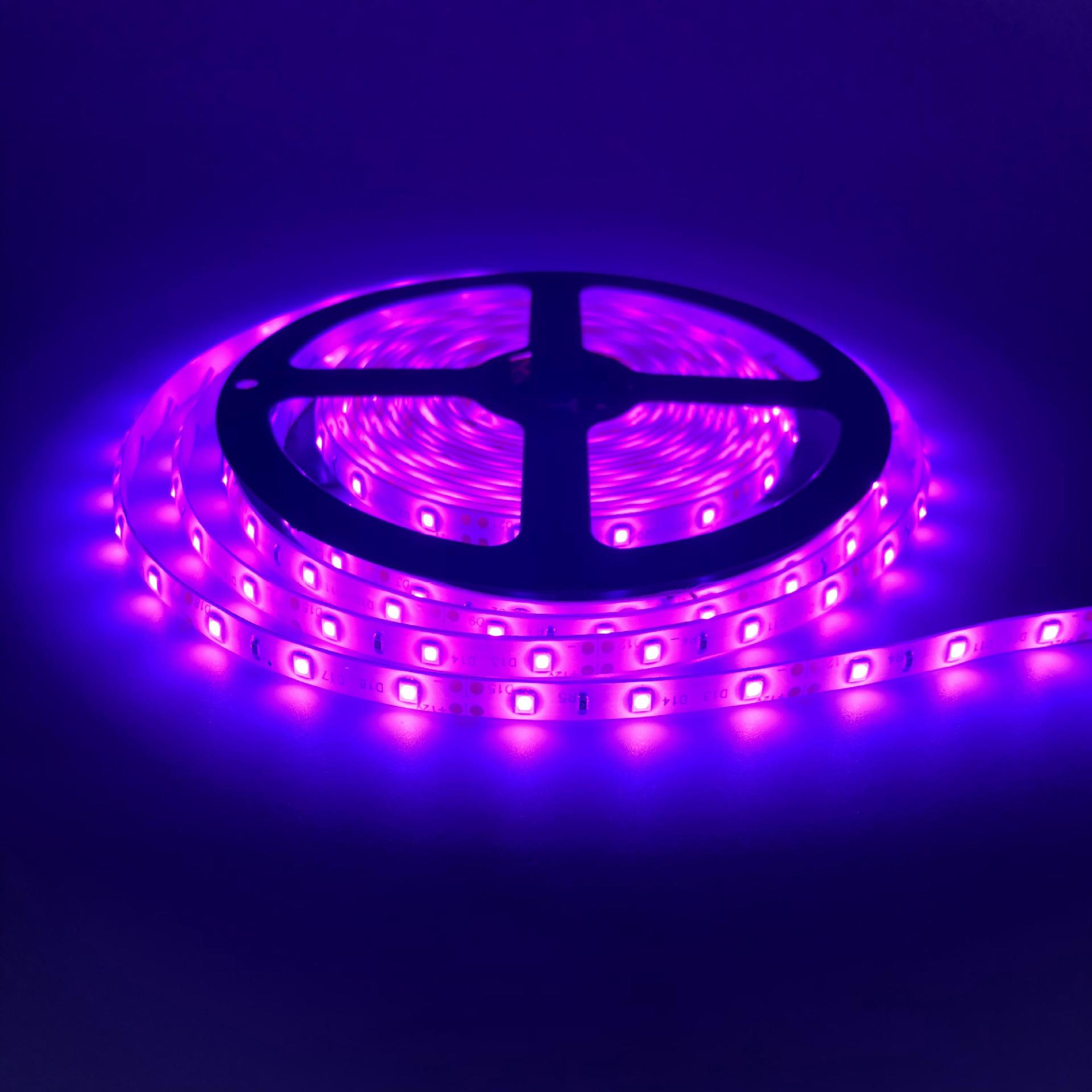 2835粉红光低压12v柔性灯带 高亮度高品质粉紫色贴片灯带