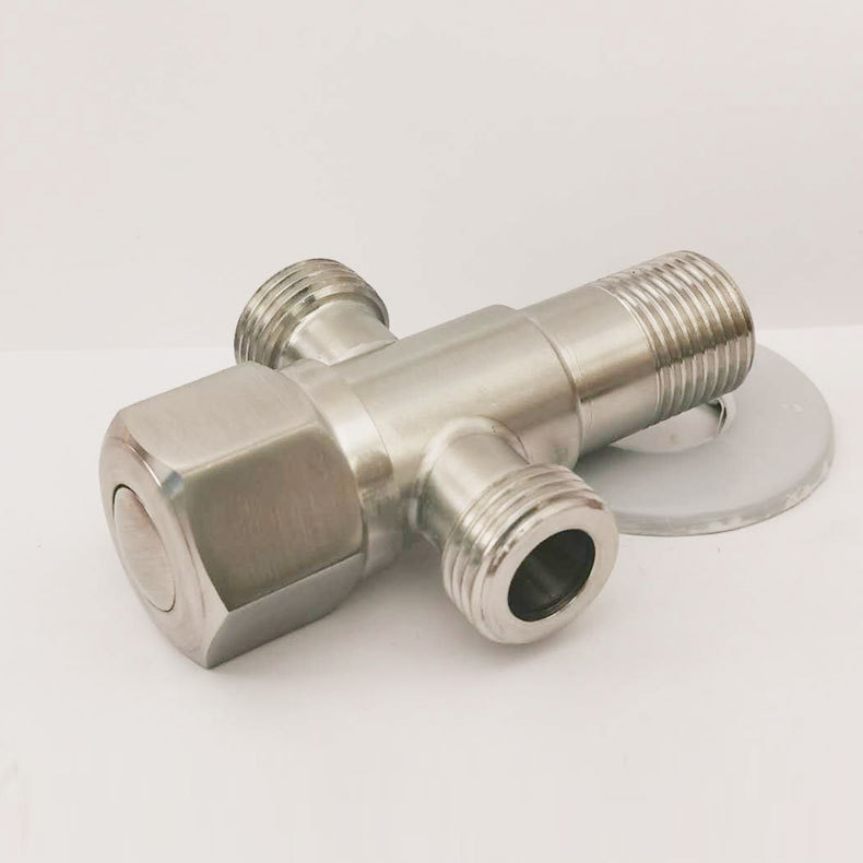304不锈钢三角阀一进二出水马桶多用三通净水器4分冷热水六角阀