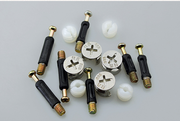 衣柜三合一连接件 加厚偏心轮家具拆装紧固连接件 三合一连接件