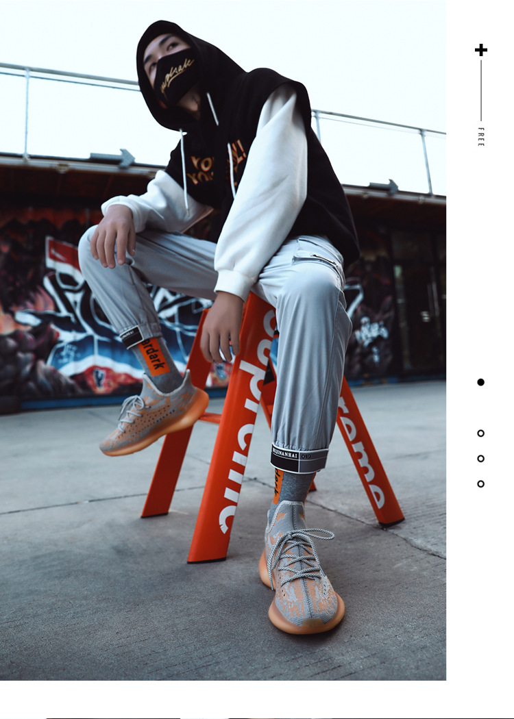 2019冬季新款鱼鳞椰子运动鞋350v3男鞋韩版夜光潮鞋莆田真爆厚底