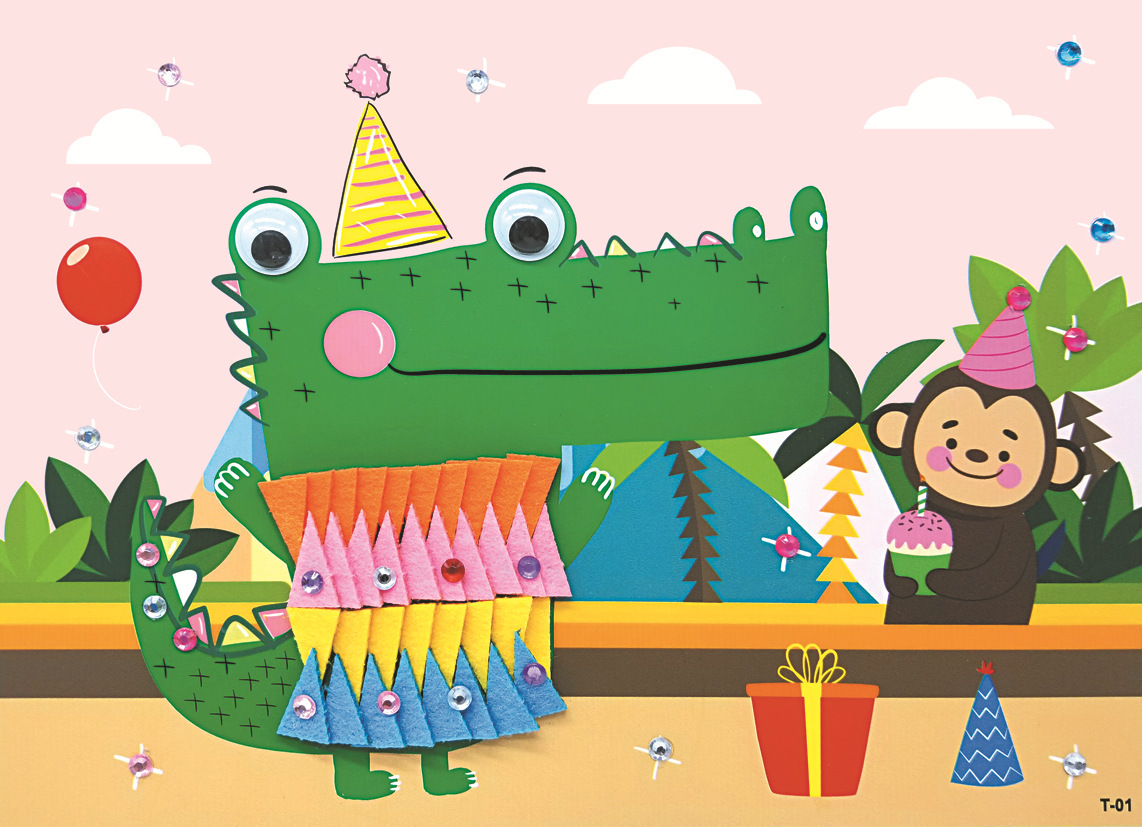 新品不织布贴画 布艺立体贴画 儿童手工制作粘贴画 diy幼儿贴画