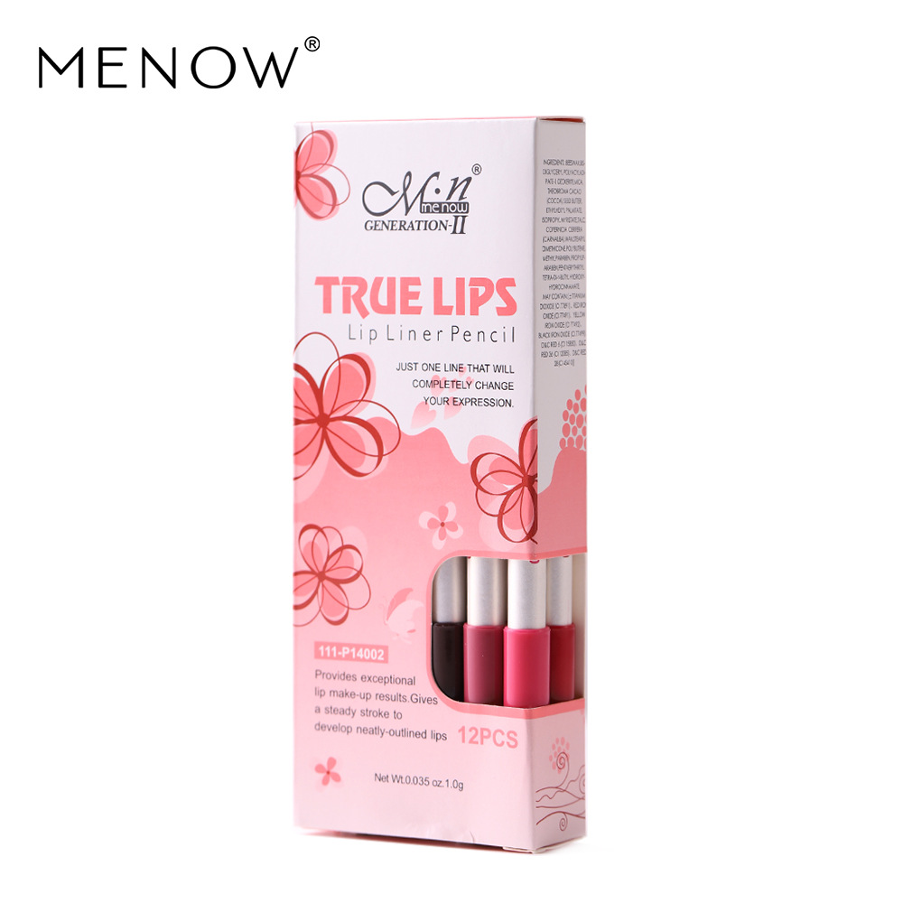 Menow/Miele Makeup P14002 Lip Liner 12 Colors Mixed Color Lipstick Pen Cosmetics Foreign Trade