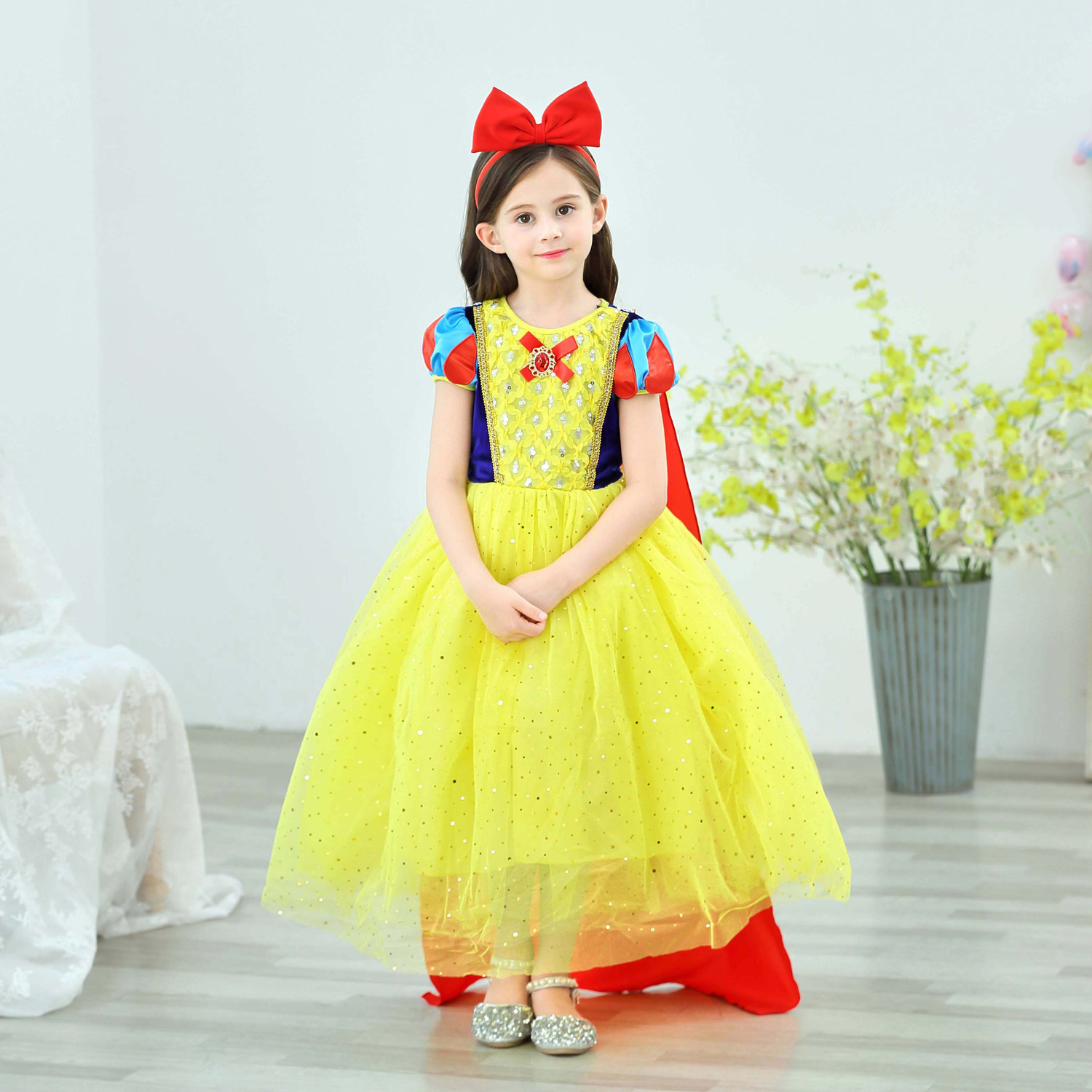 圣诞节童装白雪公主裙子女童小女孩儿童连衣裙大童超洋气公主裙