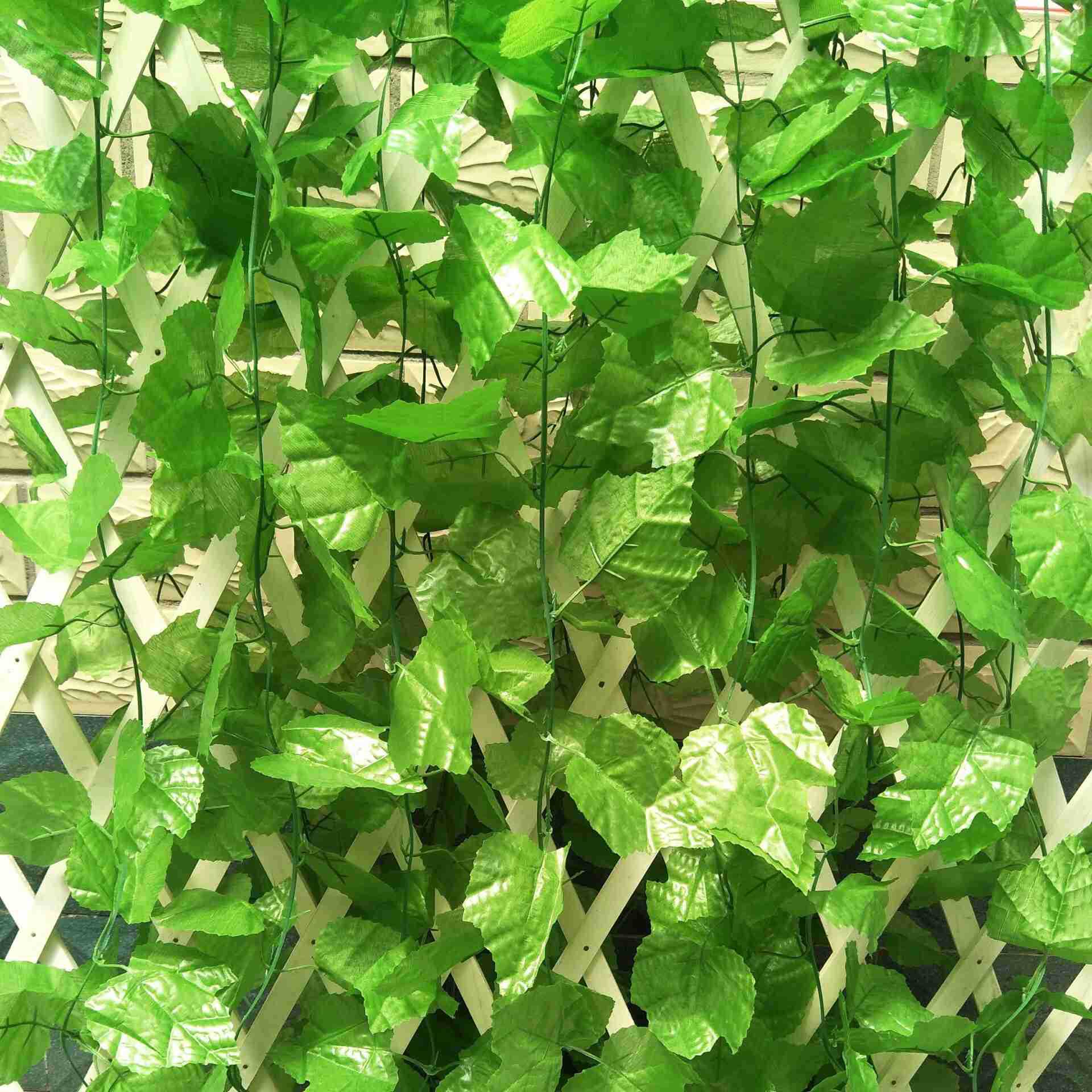 假花仿真花 葡萄叶藤条装饰假花66片客厅吊顶假树叶装饰