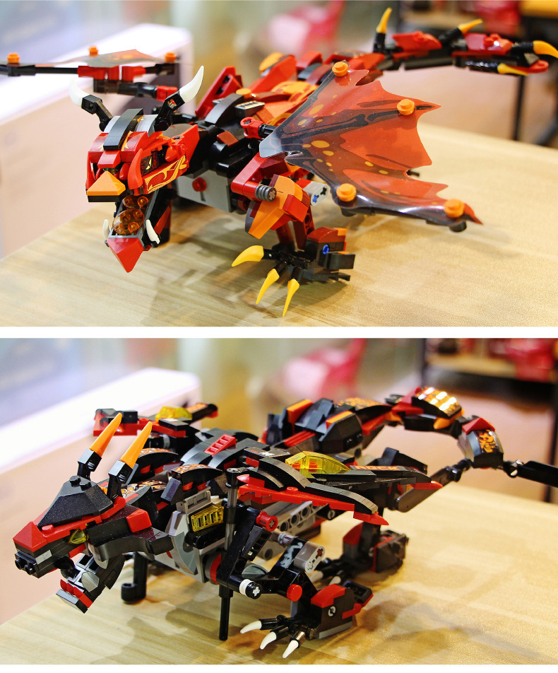 宇星13018-13022幻影龙忍者系智能手机app遥控儿童益智积木玩具